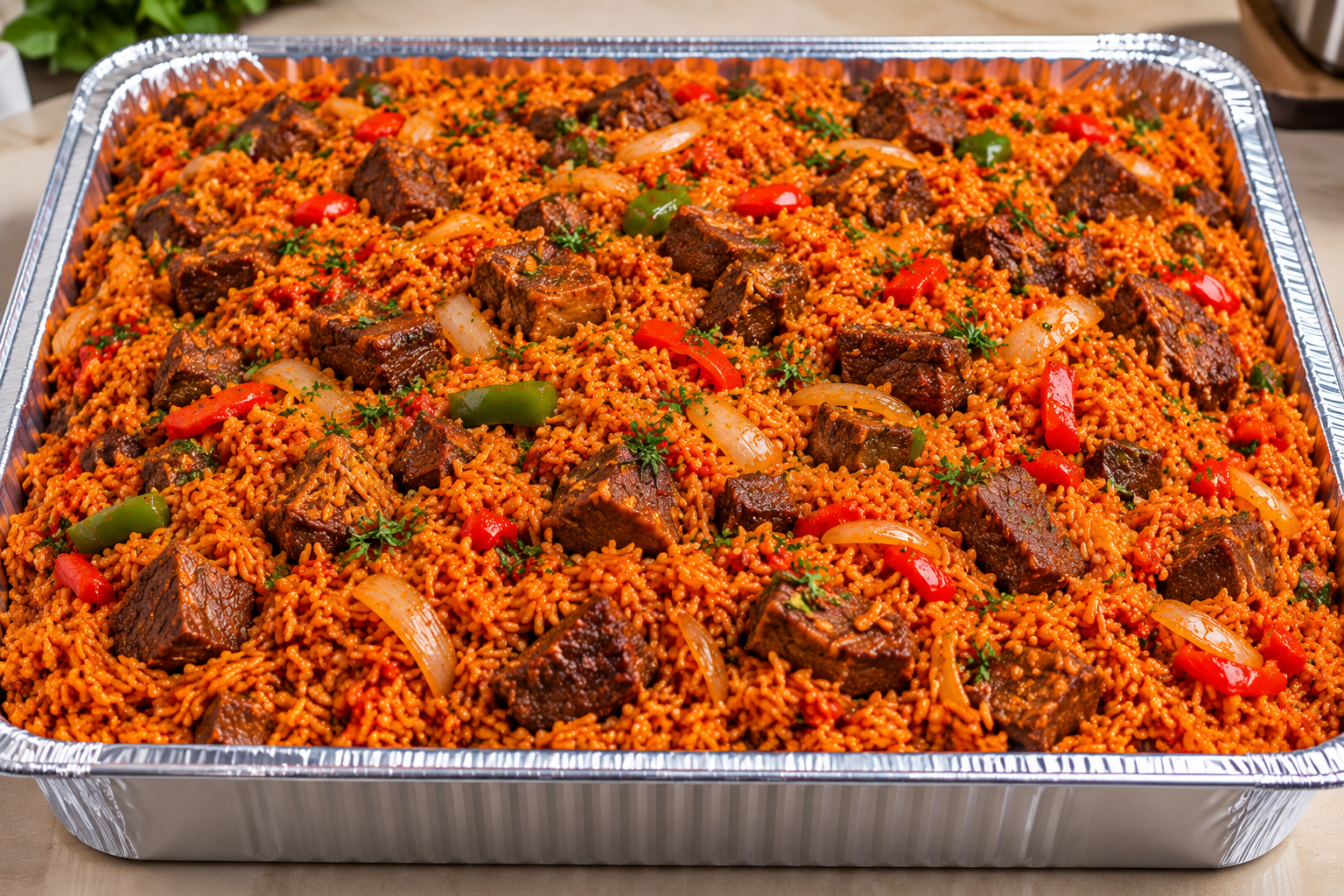 Full tray Smokey Jollof Rice