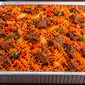Half Tray of Jollof Rice & Smoky Jollof Rice